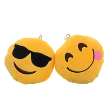 Cute Emoji Smiley Hungry Tongue Sunglass Key Chain Toy Plush Gift Bag Accessory EF8