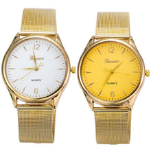 Gold watch Full stainless steel woman fashion dress watches men quartz watch qualityship EF8