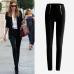 Lady Zip Pencil Pants High Waisted Slim Stretch Leggings Trousers Pants EF8