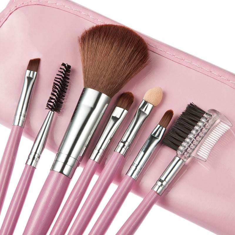 7pc Cosmetics Makeup Brushes Tools Eye Eyebrow Shadow Powder Lipsticks Make up Kit Gift Bag EF8