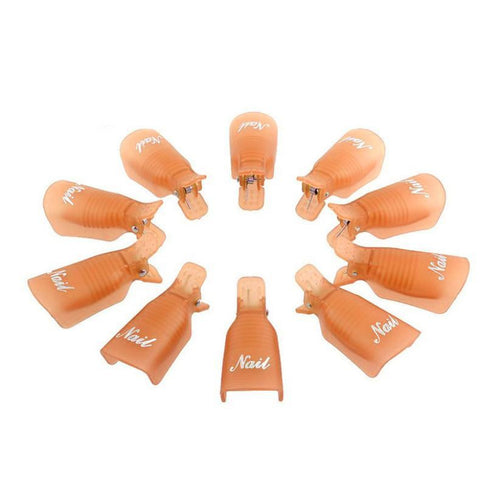 10pc UV Gel Polish Remover Wrap Tool Plastic Nail Art Soak Off Cap Clip s EF8
