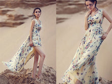 EuropeanSexy Women butterfly Print Long Chiffon Beach Dresses Big size XXXL EF8