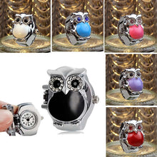 Creative Fashion Retro Owl Finger Watch Clamshell Ring Watch EF8