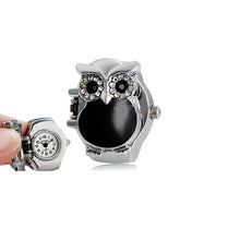 Creative Fashion Retro Owl Finger Watch Clamshell Ring Watch EF8
