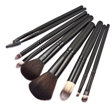 Professional 9pc Makeup Brush Set tools Make-up Toiletry Kit Wool Make Up Brush Set Case EF8