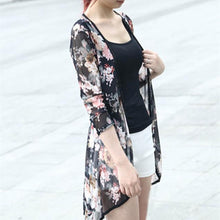Fashion Women Stripe Printed Gauze Blouses Kimono Cardigan Coat Jacket Designer Vestideo EF8
