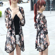 Fashion Women Stripe Printed Gauze Blouses Kimono Cardigan Coat Jacket Designer Vestideo EF8