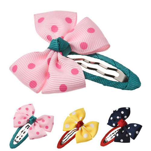 bow dot children kids baby girls hair accessories clip hairpins barrettes headwear flowerBoutique EF8