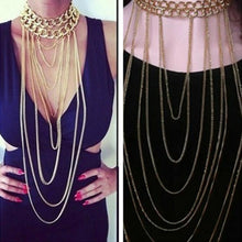 Sexy Body Chain Women Necklaces   Pendants Tassel Alloy Punk Long Necklace Designer Jewelry EF8