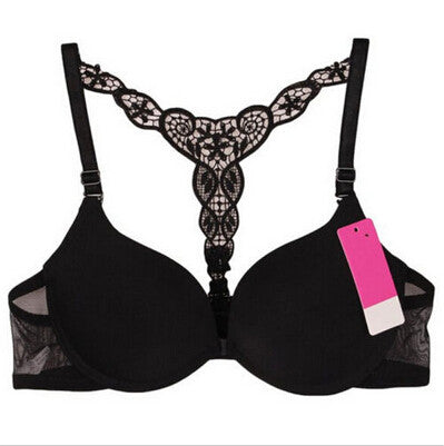 Sexy Bra For Women Front Closure Floral Lace Racer Back Padded Push Up Bra Seamless Sutian Y-line Straps Women Underwear EF8