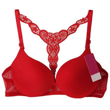 Sexy Bra For Women Front Closure Floral Lace Racer Back Padded Push Up Bra Seamless Sutian Y-line Straps Women Underwear EF8