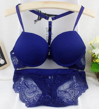 Sexy Bra Sets for Women Girls Sexy Y-line Straps Bra Set Front Closure Bra   Hollow Out Panties Intimates Lace EF8