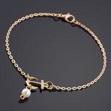 Sexy Imitation Pearl Anchor Gold Silver Ankle Chain Anklets Bracelet Charm Anklet for Women Vintage Foot Jewelry EF8