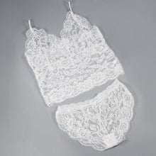 Sexy Women Corset Lace Push Up Vest Top Girl Bra   Pants Set Underwear Suit White EF8