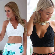 Solid Lace Sleeveless V-Neck Knitted Women T-Shirt Sexy Casual Short Crop Top Back Open Women Clothing Black White Color EF8