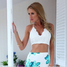 Solid Lace Sleeveless V-Neck Knitted Women T-Shirt Sexy Casual Short Crop Top Back Open Women Clothing Black White Color EF8