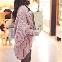 6 Colors Coarse Wool Cardigans Women  Full Batwing Sleeve Sweaters Casual Women Clothing EF8