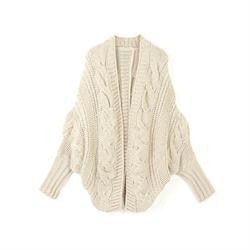 6 Colors Coarse Wool Cardigans Women  Full Batwing Sleeve Sweaters Casual Women Clothing EF8