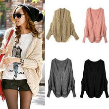 6 Colors Coarse Wool Cardigans Women  Full Batwing Sleeve Sweaters Casual Women Clothing EF8