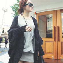 6 Colors Coarse Wool Cardigans Women  Full Batwing Sleeve Sweaters Casual Women Clothing EF8