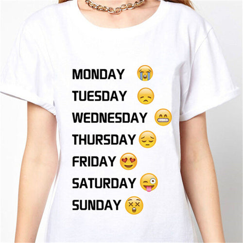 funny clothes emoji t shirt style emotions t shirt women men top tees t-shirt clothing EF8