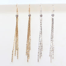 Super Long Dangle Earrings Cocktail Party Wedding Linear Earrings Women's Chic Rhinestone Tassels Earings EF8