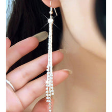 Super Long Dangle Earrings Cocktail Party Wedding Linear Earrings Women's Chic Rhinestone Tassels Earings EF8