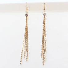 Super Long Dangle Earrings Cocktail Party Wedding Linear Earrings Women's Chic Rhinestone Tassels Earings EF8