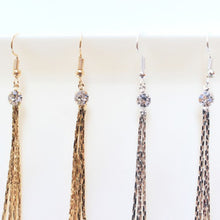 Super Long Dangle Earrings Cocktail Party Wedding Linear Earrings Women's Chic Rhinestone Tassels Earings EF8