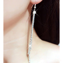 Super Long Dangle Earrings Cocktail Party Wedding Linear Earrings Women's Chic Rhinestone Tassels Earings EF8