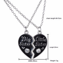 Sweet family jewelry-BFF Cute broken heart style big sister middle sister little sister best sister pendant necklace EF8