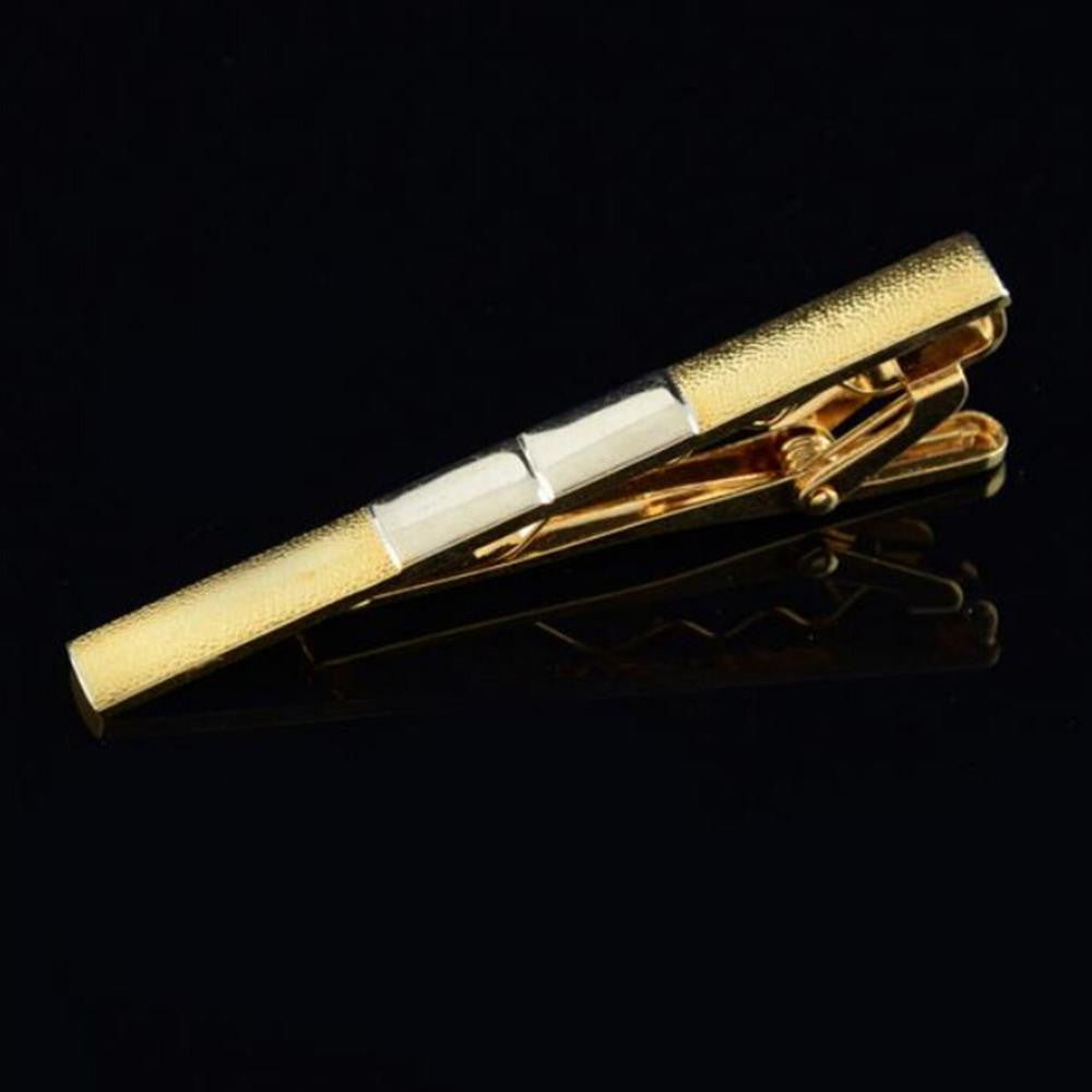 Tie Clips Simple Party Gift For Men Men Gold Color Metal Necktie Tie Bar Clasp Clip Cufflinks Sets EF8