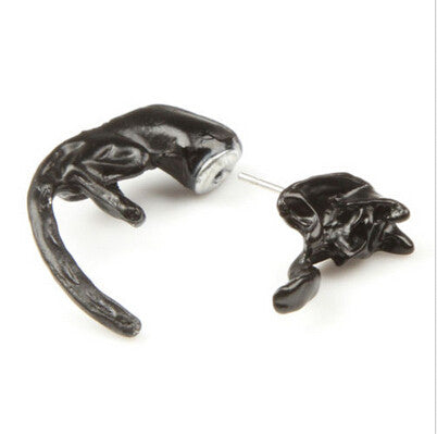 Trendy s Long Tail Leopard Cat Puncture Ear Studs Womens Mens Earring Women Accessories EF8