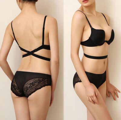 Underwire Adjusted-Straps Bra For Women Deep U Low Cut Invisible Women Intimates Solid Sexy Seamless Push Up Bras EF8