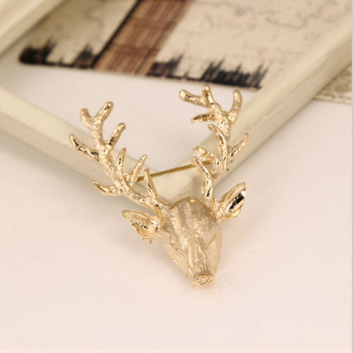 Animal Xmas Popular Brooches Styling Jewelry S Cute Gold Plated Deer Antlers Head Pin Brooches EF8