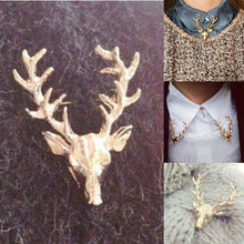 Animal Xmas Popular Brooches Styling Jewelry S Cute Gold Plated Deer Antlers Head Pin Brooches EF8