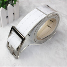 Faux Leather Waist Belts Edge Sewing Thread Buckle Belt Men Women Design Black White Accessories EF8
