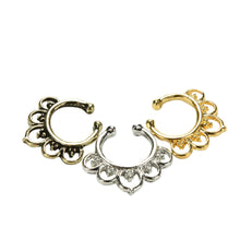 Variety Fake Septum Nose Rings Crystal Gold Faux Piercing Nose Studs Body Hoop Nose Ring For Women Septum Clip Jewelry EF8
