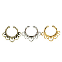 Variety Fake Septum Nose Rings Crystal Gold Faux Piercing Nose Studs Body Hoop Nose Ring For Women Septum Clip Jewelry EF8