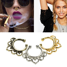 Variety Fake Septum Nose Rings Crystal Gold Faux Piercing Nose Studs Body Hoop Nose Ring For Women Septum Clip Jewelry EF8