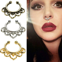 Variety Fake Septum Nose Rings Crystal Gold Faux Piercing Nose Studs Body Hoop Nose Ring For Women Septum Clip Jewelry EF8