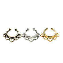 Variety Fake Septum Nose Rings Crystal Gold Faux Piercing Nose Studs Body Hoop Nose Ring For Women Septum Clip Jewelry EF8