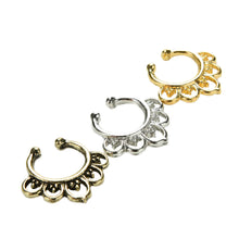 Variety Fake Septum Nose Rings Crystal Gold Faux Piercing Nose Studs Body Hoop Nose Ring For Women Septum Clip Jewelry EF8