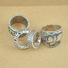Vintage Punk Ring Set Unique Carved Antique Silver Elephant Totem Leaf Lucky Rings for Women Boho Beach Jewelry 4pc EF8