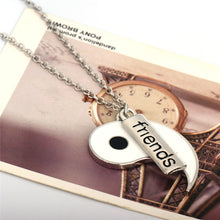 Vintage puzzle H  Stamped Friendship yin yang puzzle pendant chain Necklace unique personalized for friendship Valentine's Day EF8