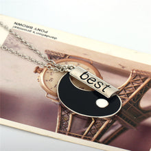 Vintage puzzle H  Stamped Friendship yin yang puzzle pendant chain Necklace unique personalized for friendship Valentine's Day EF8