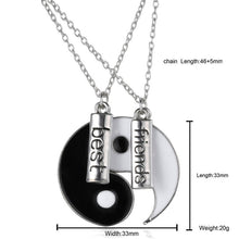 Vintage puzzle H  Stamped Friendship yin yang puzzle pendant chain Necklace unique personalized for friendship Valentine's Day EF8