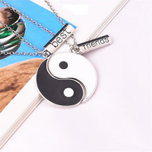 Vintage puzzle H  Stamped Friendship yin yang puzzle pendant chain Necklace unique personalized for friendship Valentine's Day EF8