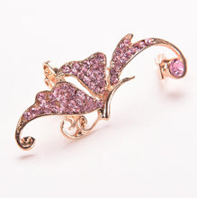 s Shiny Womens Butterfly Wings Shape Left Ear Clip Clamp Earrings EF8