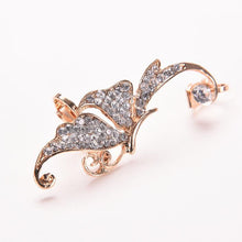 s Shiny Womens Butterfly Wings Shape Left Ear Clip Clamp Earrings EF8